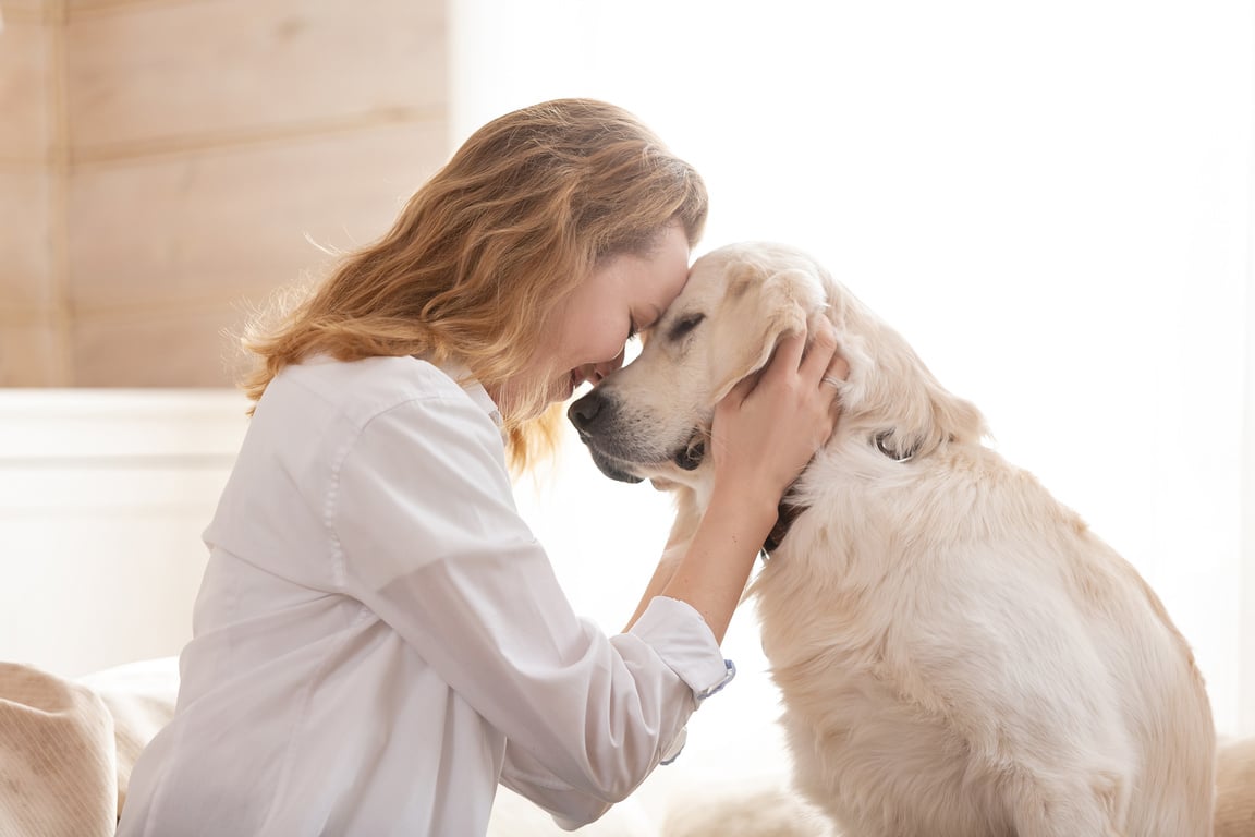 Woman with Pet Dog